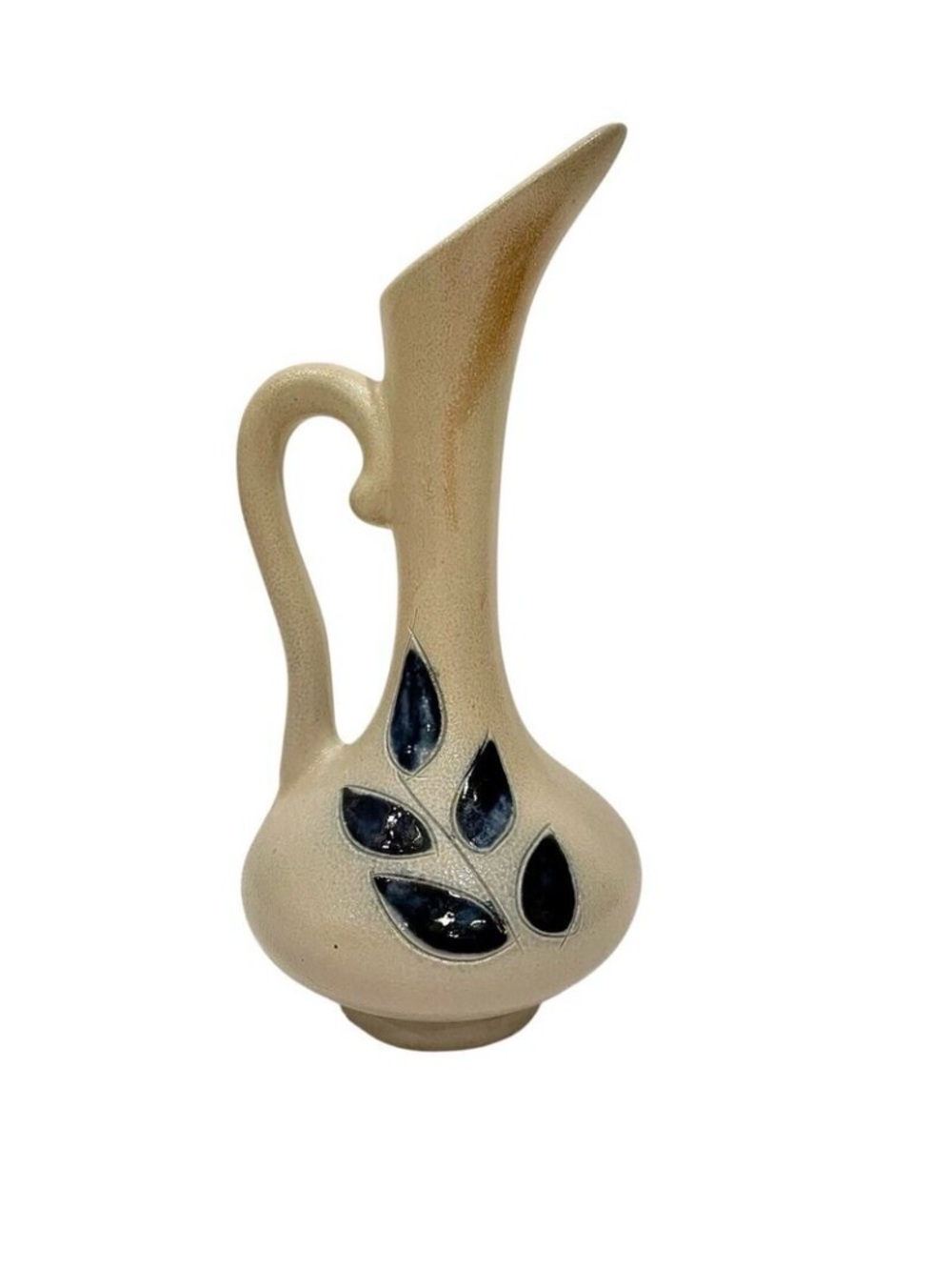 Handcrafted Salt Glazed Cobalt Blue Design Pitcher Vase